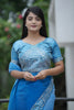 Sky Blue Georgette Saree with Embroidered Border Designer Blouse