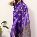 Royal Purple Kanjivaram Silk Saree with Rich Gold Zari Border