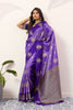 Royal Purple Kanjivaram Silk Saree with Rich Gold Zari Border