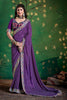 Purple Bandhani Saree with Heavy Border Designer Blouse