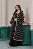 Elegant Black Chinon Palazzo Suit with Embroidered Long Jacket for Party Wear