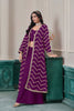 Stylish Purple Chinon Palazzo Suit with Embroidered Long Jacket for Party Wear