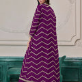 Stylish Purple Chinon Palazzo Suit with Embroidered Long Jacket for Party Wear