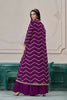 Stylish Purple Chinon Palazzo Suit with Embroidered Long Jacket for Party Wear