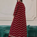 Trendy Maroon Chinon Palazzo Suit with Embroidered Long Jacket for Party Wear
