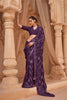 Stunning Purple Georgette Saree Heavy Embroidery Work for Women