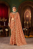 Peach Embroidered Designer Saree with Gold Matching Blouse