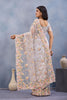 Elegant Grey Floral Embroidered Net Saree with Designer Border
