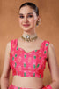 Pink Bandhani Print Saree with Mirror Work Designer Saree