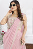Elegant Pink Designer Saree with Floral Embroidered Blouse