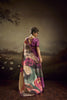 Purple Linen Silk Saree Multicolor Digital Print Designer Tassel Pallu