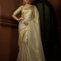 Luxurious Gold Pure Kanjivaram Weaving Silk Saree for Women