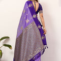 Royal Purple Kanjivaram Silk Saree with Rich Gold Zari Border