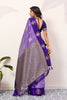 Royal Purple Kanjivaram Silk Saree with Rich Gold Zari Border