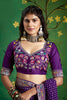 Purple Bandhani Saree with Heavy Border Designer Blouse