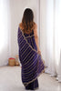 Royal Deep Purple Organza Silk Saree Golden Zari Embroidery Designer Blouse