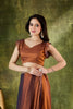 Copper Brown Organza Silk Saree Designer Party Saree