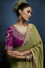 Luxury Olive Green Embroidered Saree with Designer Blouse