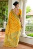 Elegant Mustard Yellow Cotton Silk Saree with Traditional Woven Border