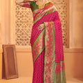 Designer Pink Banarasi Silk Saree  Rich Pallu