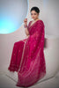 Designer Rani Pink Georgette Saree Heavy Embroidered Border Sequins Work