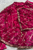 Hot Pink Georgette Saree Print Embroidered Border Matching Blouse