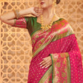 Designer Pink Banarasi Silk Saree  Rich Pallu