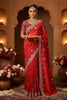 Traditional Red Bridal Silk Saree with Designer Blouse Piece