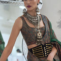 Green Banarasi Silk Saree with Traditional Paisley Woven Border