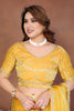 Yellow Designer Organza Saree with Embroidered Border