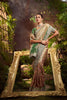 Green And Beige Embroidered Silk Designer Saree 