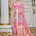 Pink Banarasi Silk Saree with Rich Zari Weaving Pallu Festive Wear
