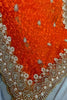 Designer Orange Net Saree with Heavy Sequins Embroidery Border