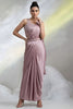 Dusty Pink Ready to Wear Designer Saree with Embroidered Blouse
