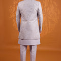 Glorious Light Grey Indo Western Sherwani Heavy Embroidery With Designer Jacket