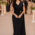 Black Georgette Saree with Sequins Embroidered Designer Blouse