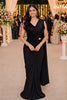 Black Georgette Saree with Sequins Embroidered Designer Blouse