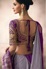Elegant Grey Silk Saree with Contrast Purple Zari Border