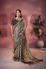 Designer Grey Silk Bandhani Printed Saree Embroidered Stone Work Border 