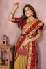 Mustard Gold Banarasi Silk Saree with Red Zari Woven Border Rich Pallu