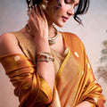 Golden Mustard Silk Saree with Zari Polka Dot Weaving Designer Saree