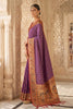 Purple Paithani Silk Saree Traditional Zari Border Designer Red Blouse