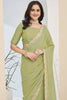 Pastel Green Designer Saree Embroidered Border Ready To Wear