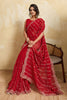 Red Designer Saree Heavy Embroidery Border Sequins Georgette Saree