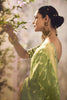 Light Olive Green Soft Silk Saree with Zari Border Designer Blouse