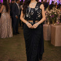 Black Ready-to-Wear Designer Draped Saree Sequins Blouse