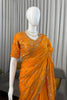 Royal Orange Heavy Embroidered Designer Saree Party Wear