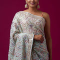 Sea Green Heavy Embroidered Designer Saree with Blouse