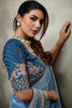 Light Blue Soft Silk Saree with Designer Embroidered Blouse Zari Border