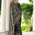 Black Cotton Silk Saree Traditional Woven Design and Rich Border
